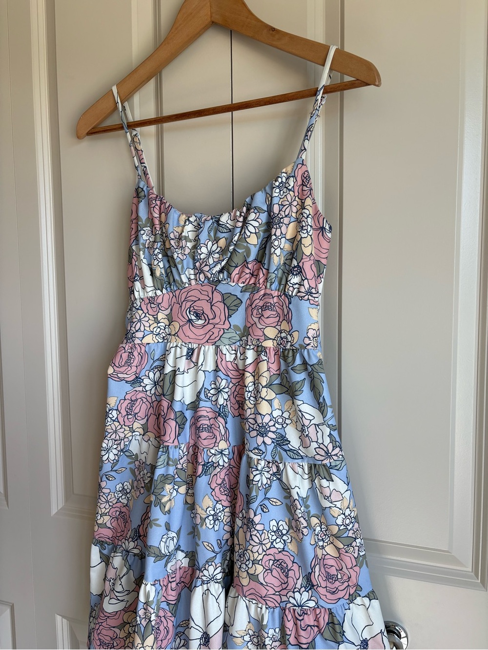 Altar’d State Soft Floral Spaghetti Strap Dress Sundress Bow Back Garden Small - Picture 10 of 12